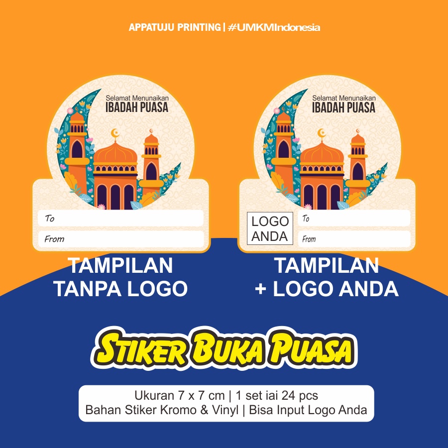 

Stiker Selamat Berbuka Puasa | Stiker Buka Puasa | Ramadan Kareem Sticker Custom Logo Anda