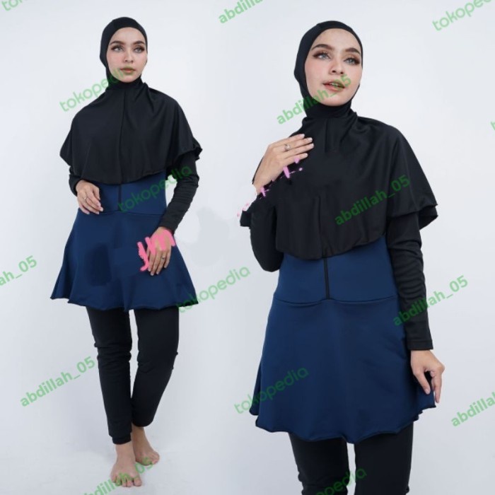 Baju renang muslimah hijab syar'i polos variasi
