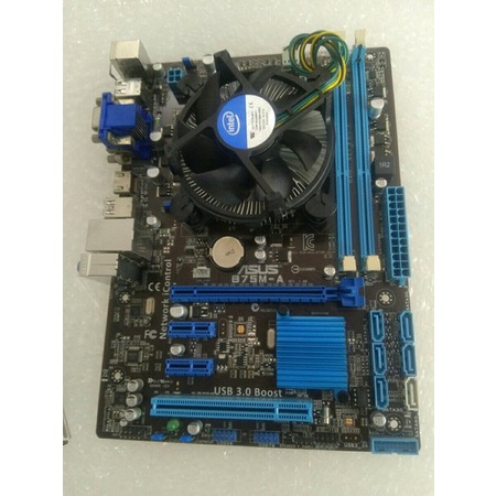 Motherboard Asus B75 Paket Prosesor Intel Core I3 2100 Lengkap Heatsing Fan Terbaru Murah Bagus