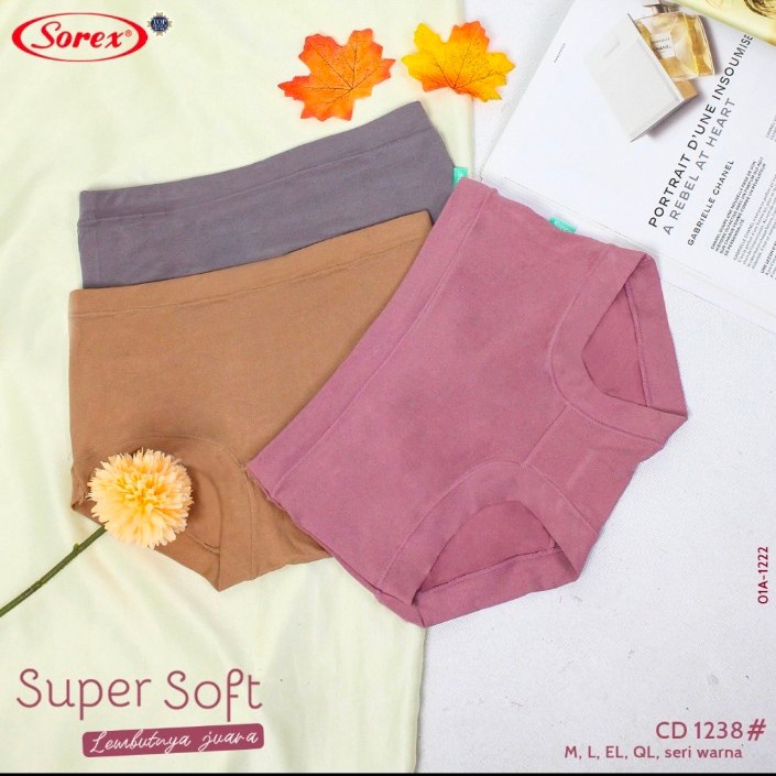 Celana dalam wanita Basic Polos CD Sorex 1238 Super Soft M L XL XXL