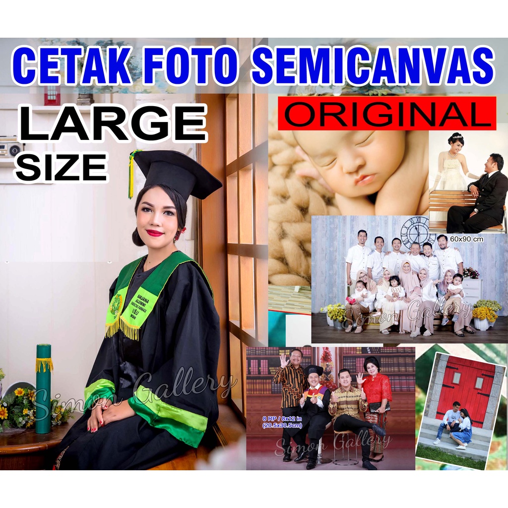 CETAK CANVAS Foto/Poto/Wisuda/Keluarga  20RP - UKURAN BESAR - 40 In/ 30R