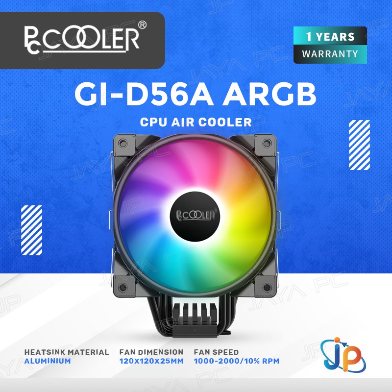 PCCOOLER GI-D56A HALO ARGB - Tower CPU Air Cooler Fan