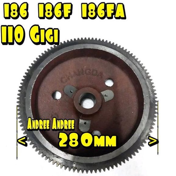Flywheel Roda Angin Magnet Roda Gila mesin Genset Generator Diesel Solar Silent Komplit Gigi Starter
