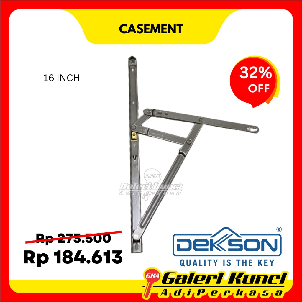 Engsel Casement Dekson Dekkson 16 Inch SS Engsel Jendela Alumunium