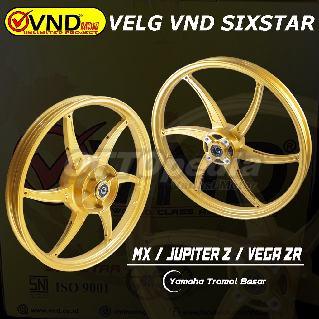 Velg Pelek Racing VND MX OLD Jupiter Z Burhan Z1 Vega ZR Model Six Star Palang 6 Uk. Ring 17 - 140 &