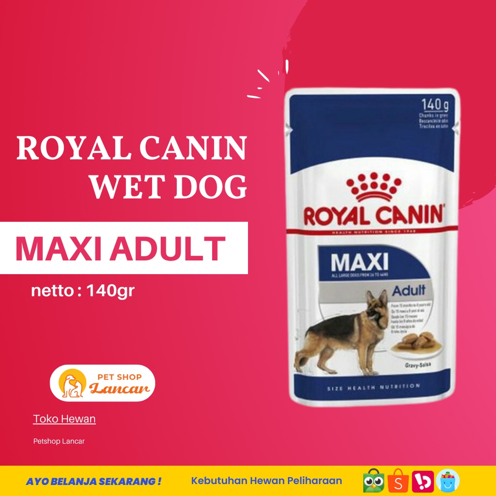 Royal Canin Maxi Adult Pouch 140gr - Makanan Anjing / Wet Food