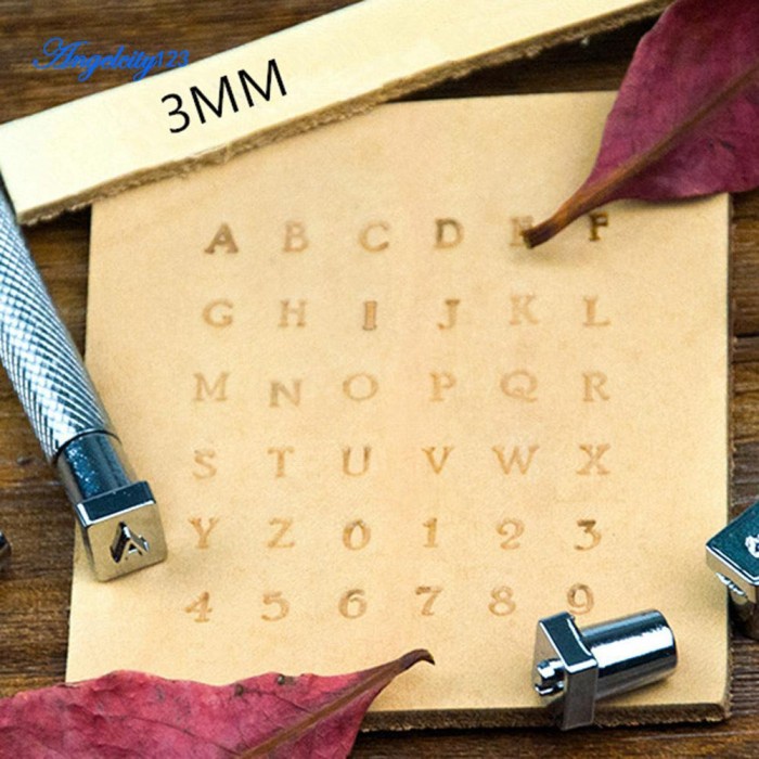 

36Pcs Set Stempel Ketok Huruf Alphabet Bahan Metal Kerajinan Kulit