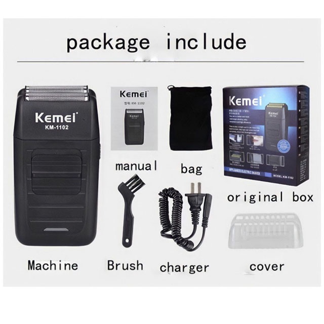 ZILLO Alat Pencukur Rambut Kumis Dan Jenggot Botak Shaver KEMEI Profesional Mesin Cukur Cas Portable