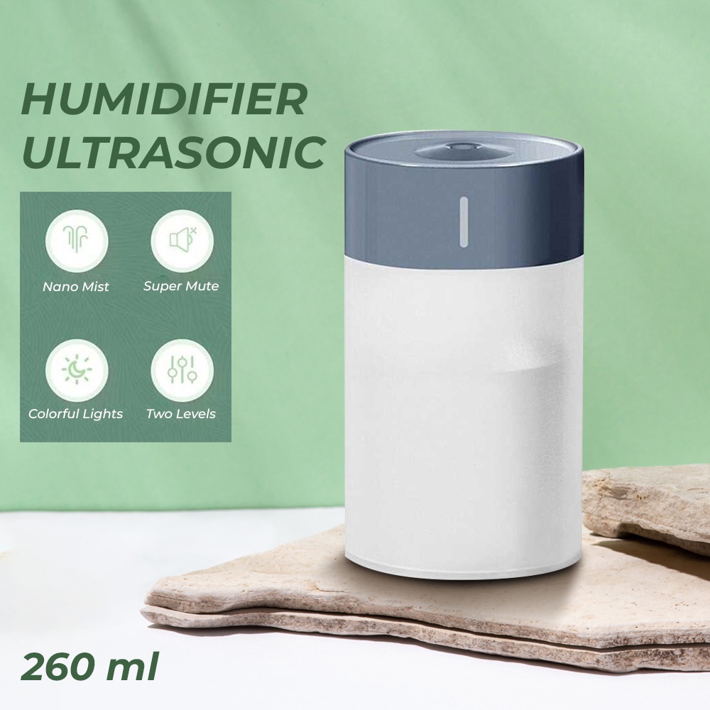 PELEMBAB RUANGAN AIR HUMIDIFIER ULTRASONIC HUMI HA1 DIFFUSER AROMATHERAPY 260ML