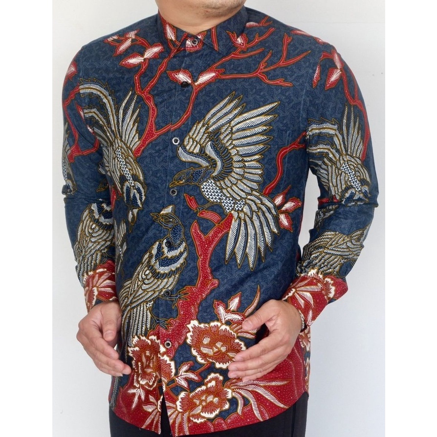 Baju Batik Pria Slimfit Kemeja Lengan Panjang Hem Slim Fit LBL 2015