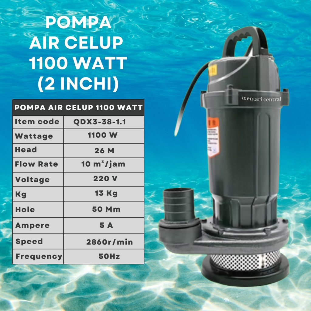 Pompa Celup Air Kotor 1100 watt Submersible Water Pump Pompa sawah pompa pertambangan pompa perkebunan pompa hotel