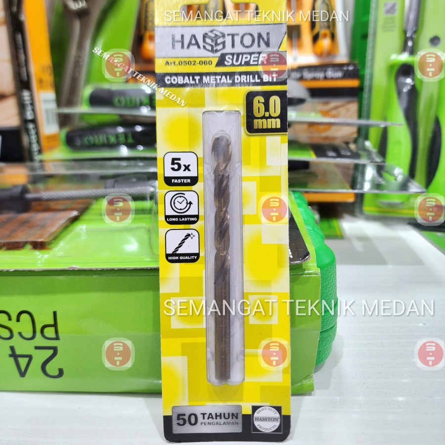 6mm MATA BOR HSS COBALT HSS-CO BESI STAINLESS STEEL 6 mm HASSTON