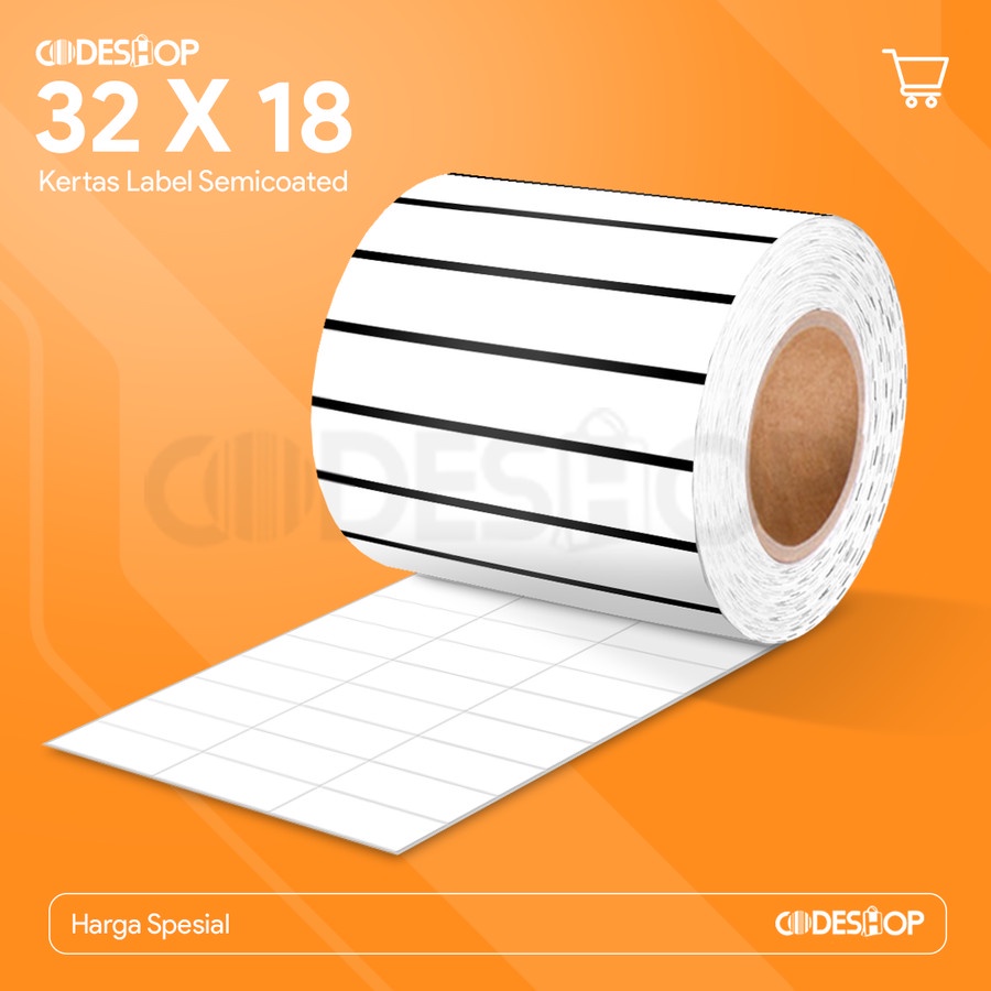

Label Semicoated 32 x 18 / 32x18 mm / 32x18mm Blackmark Core 3" Besar