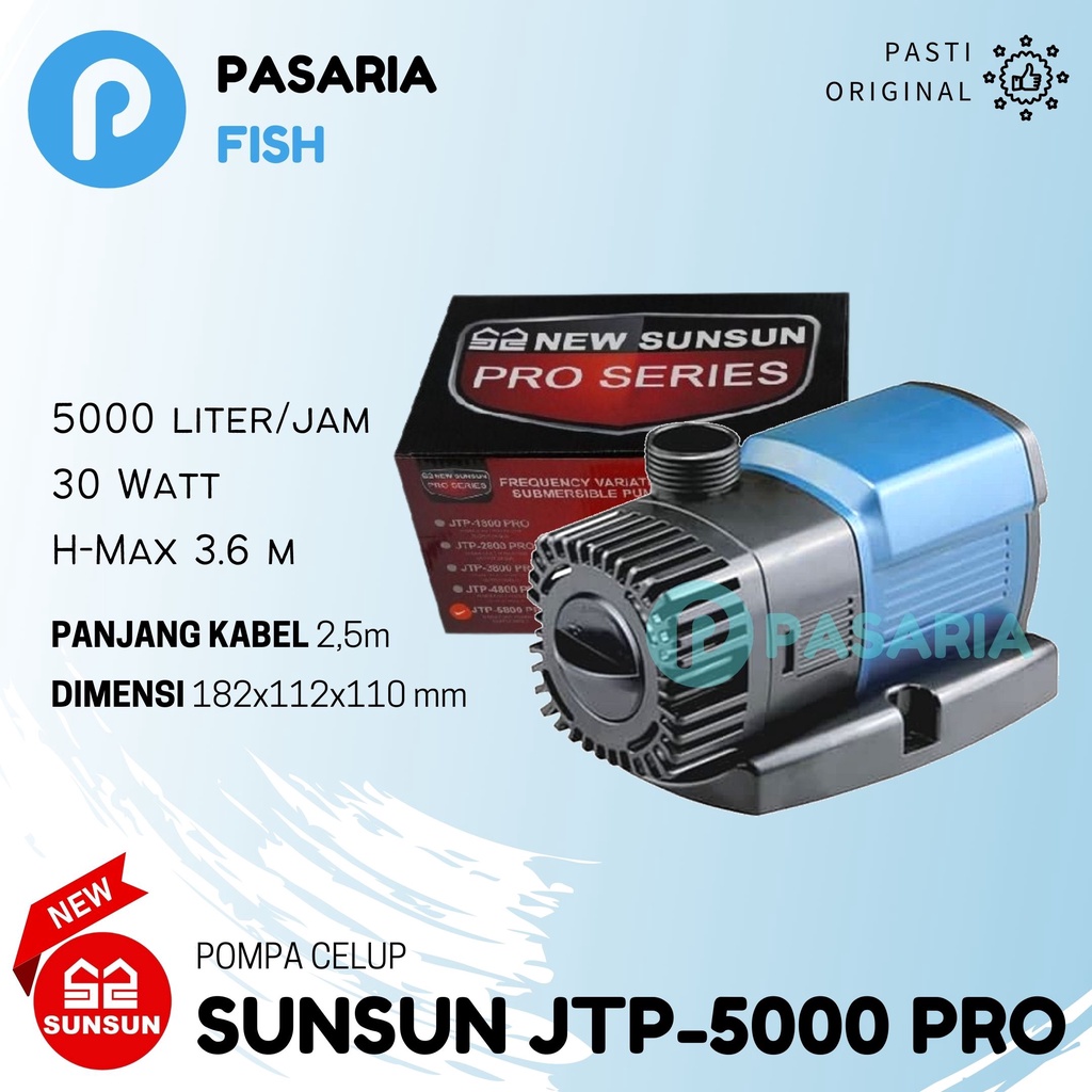 NEW SUNSUN PRO JTP5000/JTP 5000 Pompa/Pumpa Celup Kolam Ikan Rendah Daya