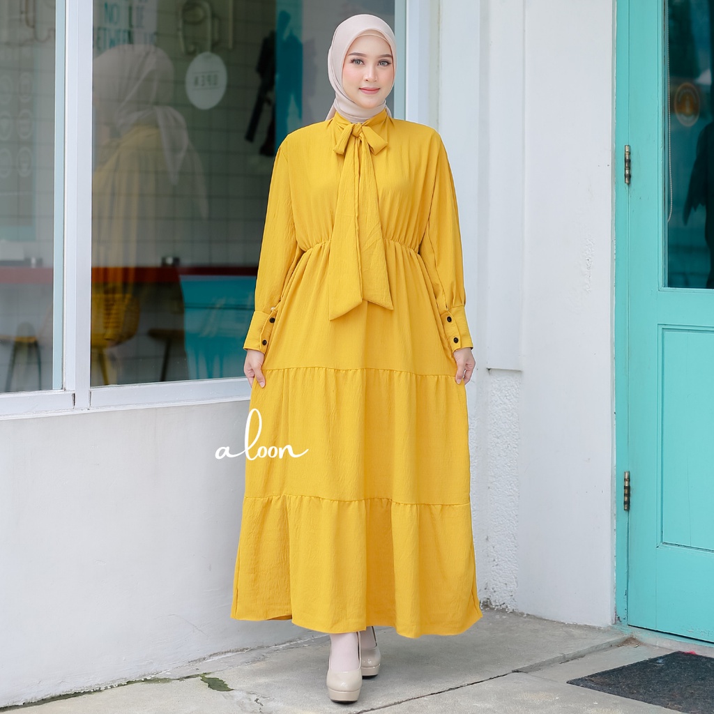 Aretha Gamis Crinkle Airflow Busui Friendly – Gamis Remaja Muslim Wanita