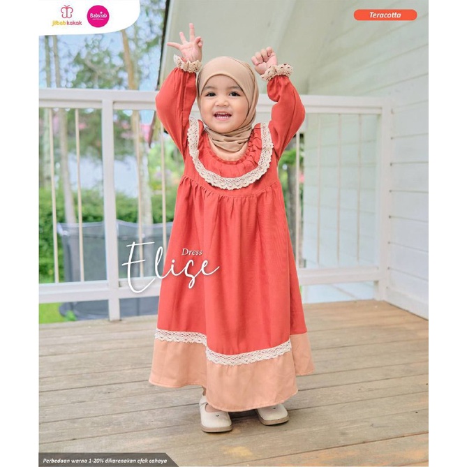 Babyjab Elise Dress Anak Perempuan - Baby Jab Muslimah Cewek Usia 1 2 3 4 5 6 7 8 9 10 11 12  Tahun Lucu Adem Cantik