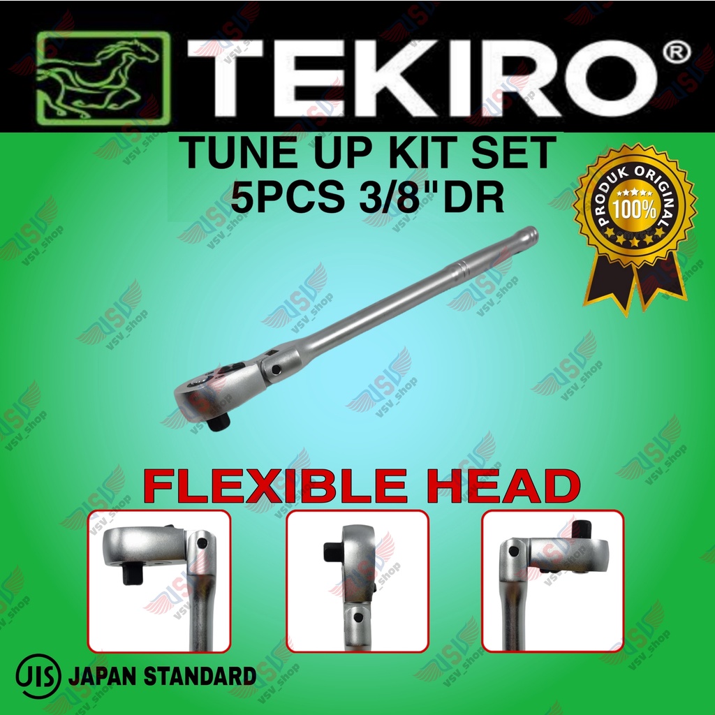 TEKIRO Tune Up Kit Set 5pcs 3/8&quot;DR Kunci Sok Busi 16mm 21mm