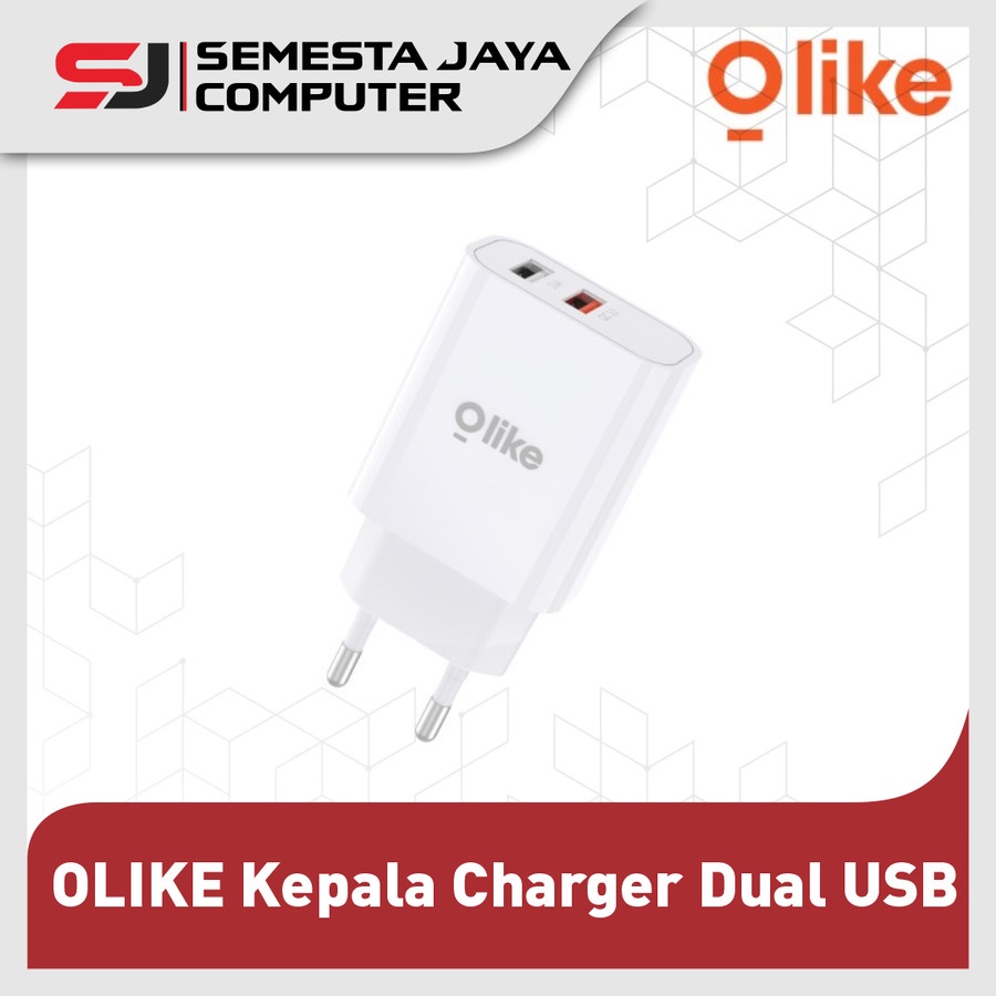 OLIKE Kepala Charger Dual USB Adapter FAST QUICK Charger 3.0 27W C305