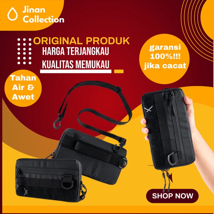 tas selempang pria  tas selempang hp pria tas slempang cowok hanging wallet wanita vector - Hitam(Y3