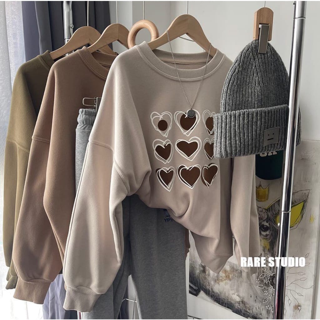 MINI LOVE CREWNECK SWEATER OVERSIZE TERBARU  STYLE WANITA