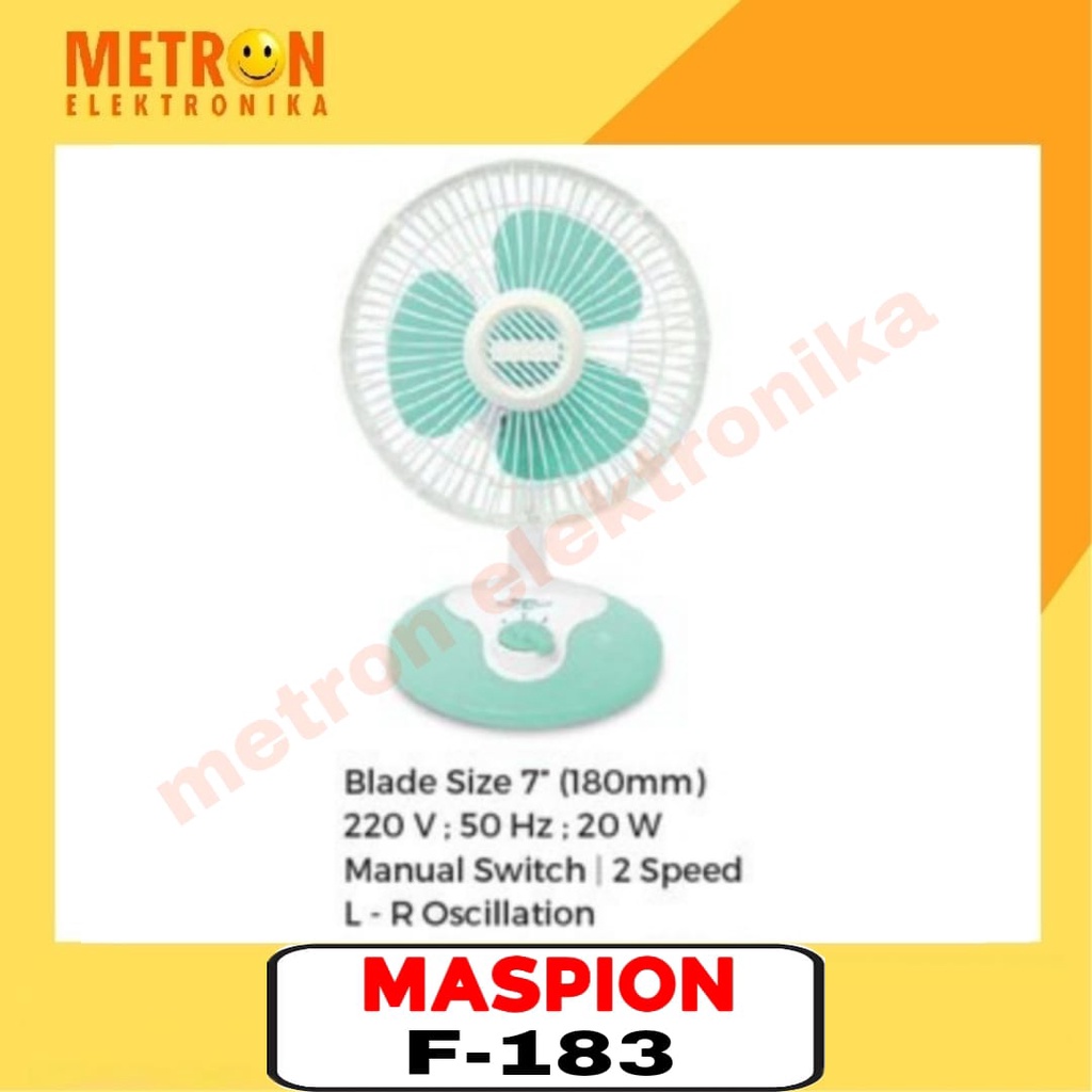 MASPION F 183 DESK FAN 7 IN / KIPAS ANGIN MEJA 7 INCH / F183