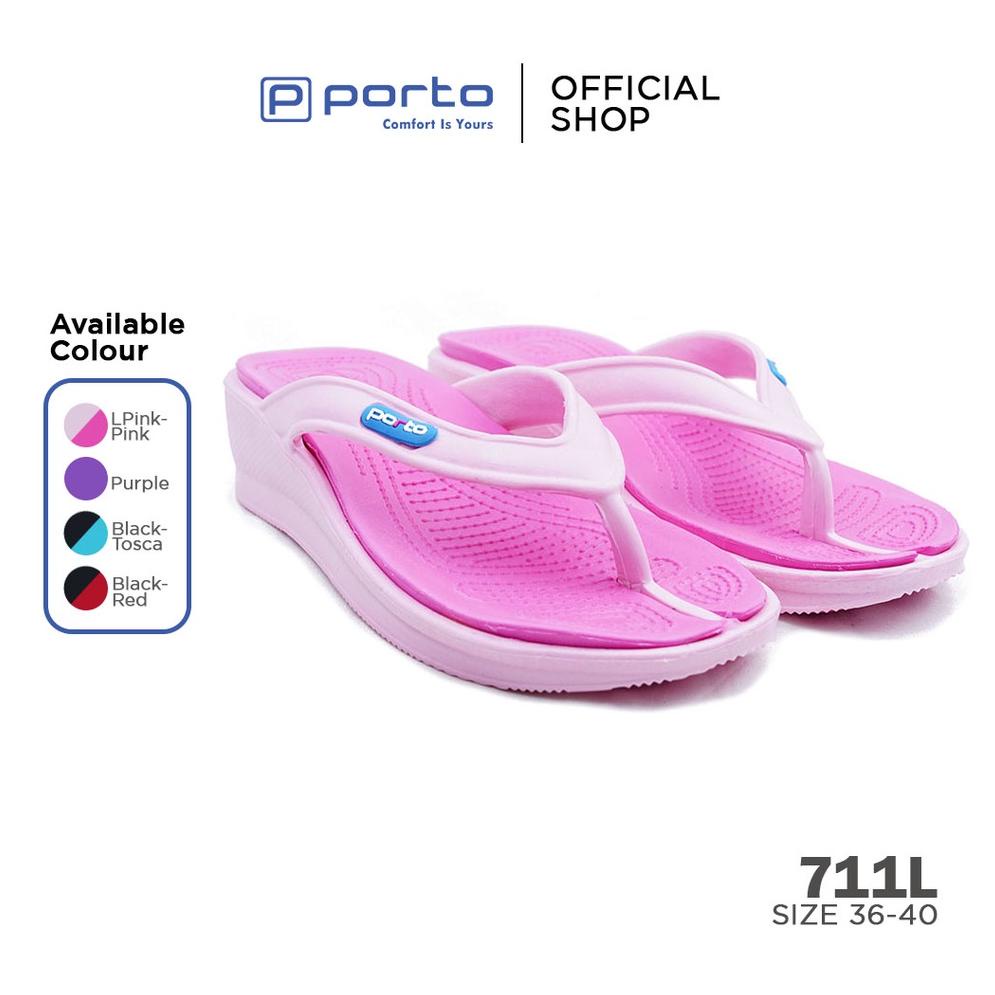 SPECIAL PRICE Porto 711L - Sandal Wanita Sandal Jepit Sendal Wanita Hak Casual Pantai (Super Sale)