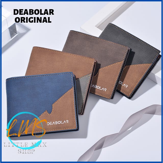 [Lms] Dompet Lipat Pria Import Original DEABOLAR Kulit PU Premium Korean Style