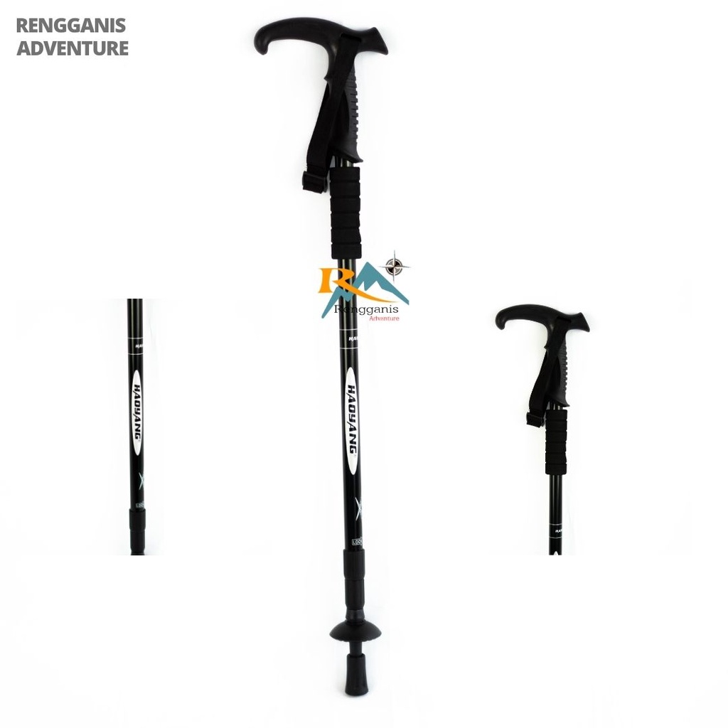 Trekking Pole HAOYANG ANTI SHOCK T-HANDLE Tracking Pole Bengkok Tongkat Hiking Outdoor