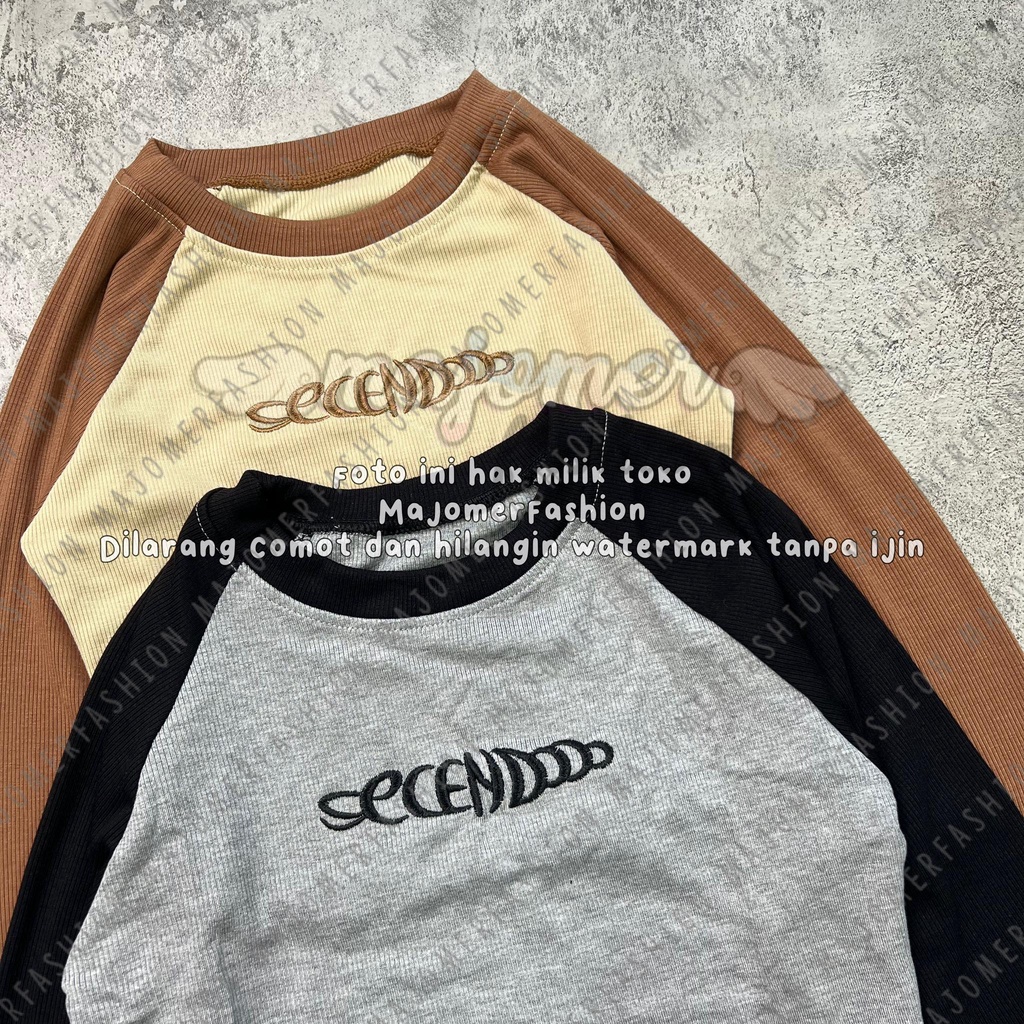 MAJOMER | SECEN CROP TOP LENGAN PANJANG - KAOS CROP WANITA