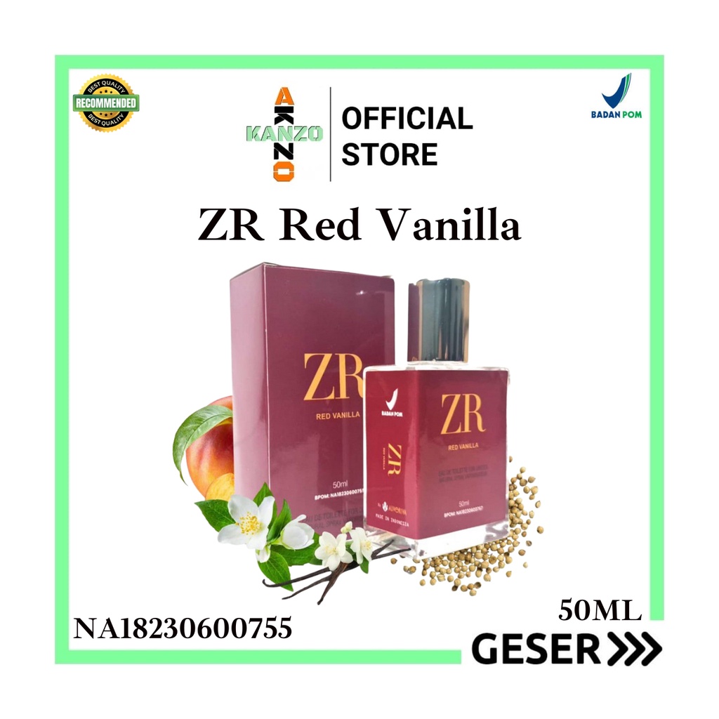 Kanzo - [BPOM] Parfum Zara Red Vanilla 50ml Premium / Parfum Vanilla 50ml Unisex / Parfum Pria Wangi Tahan Lama