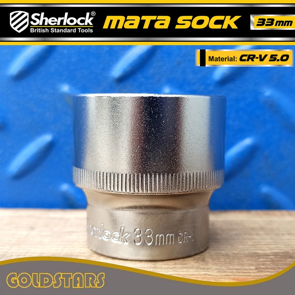 Kunci Shock 33 mm 6 PT Original Sherlock Mata Sok/Sock 1/2 inch