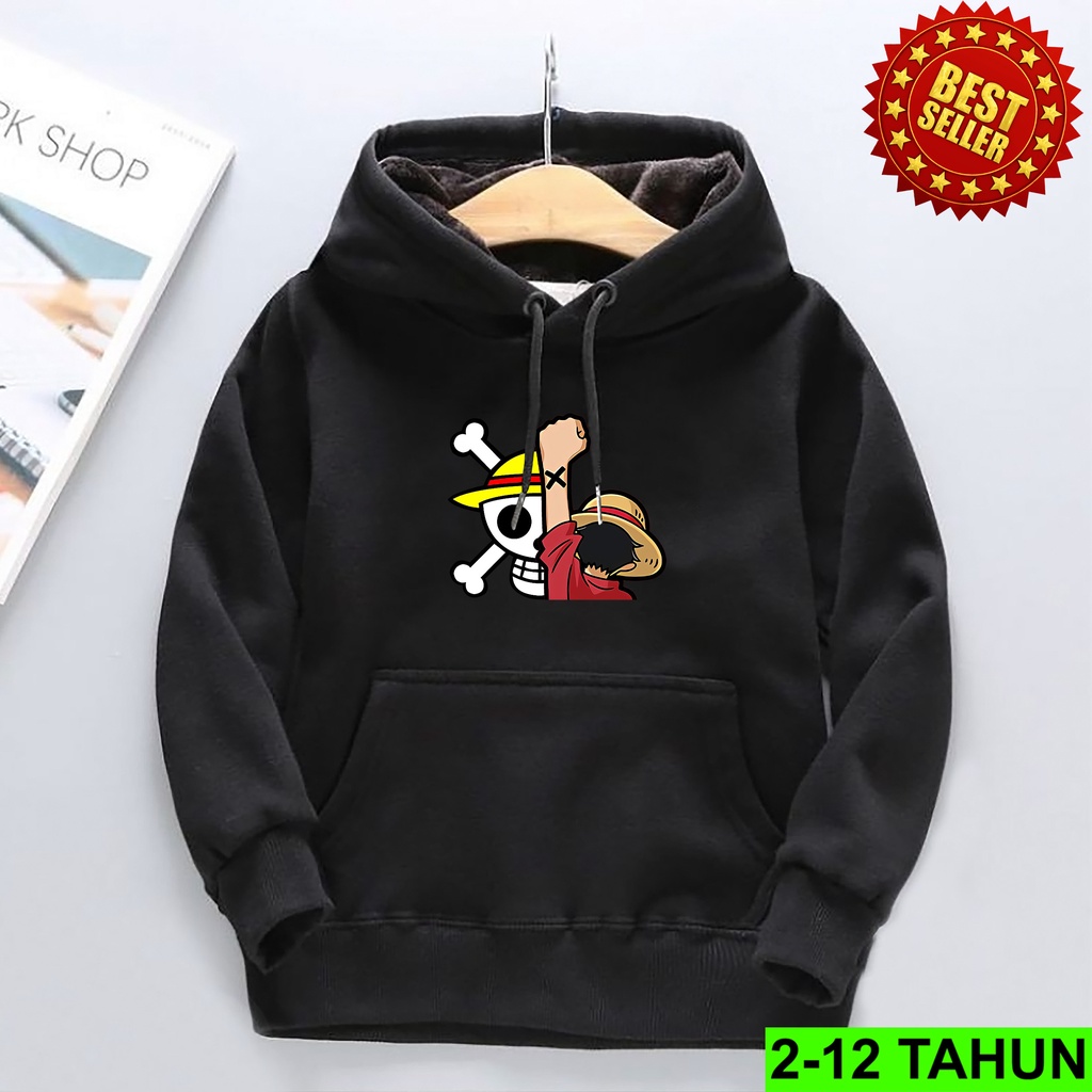 hoodie anak anime luffy usia 2 - 12 tahun / jaket switer Anak One Piece laki laki perempuan anime japan luffy bisa cod