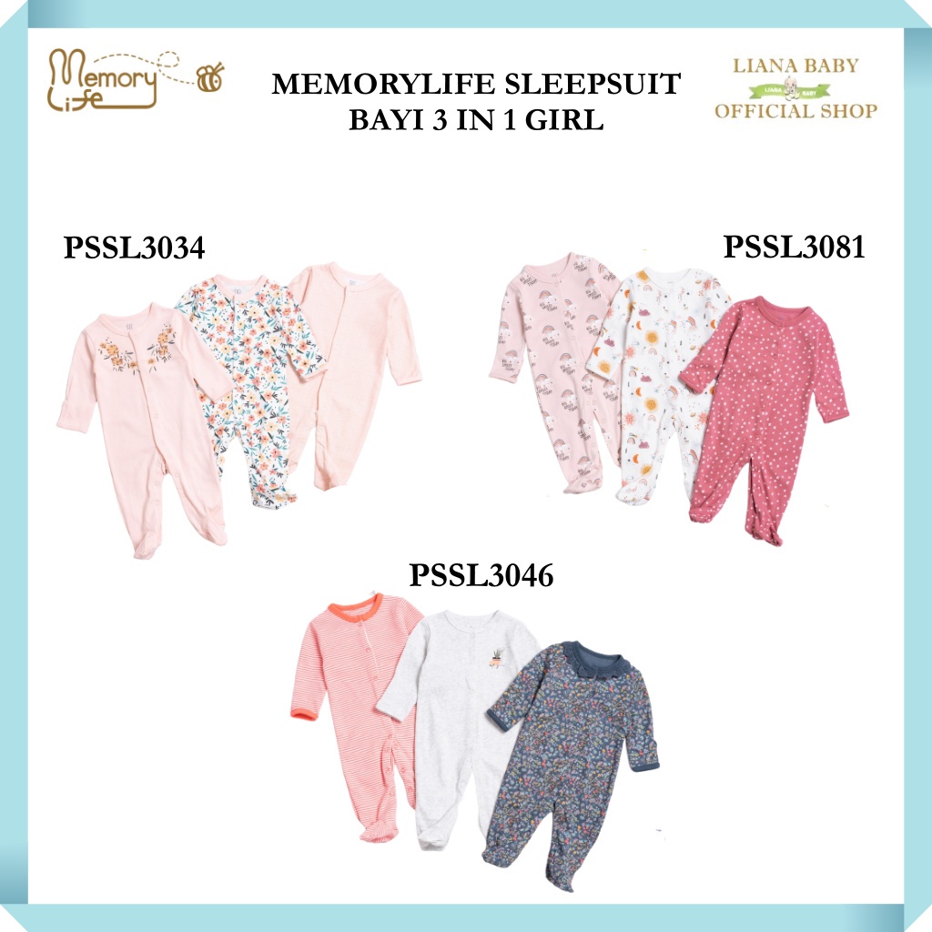 PNB256 MEMORYLIFE SLEEPSUIT BAYI 3 IN 1 BOY &amp; GIRL ISI 3