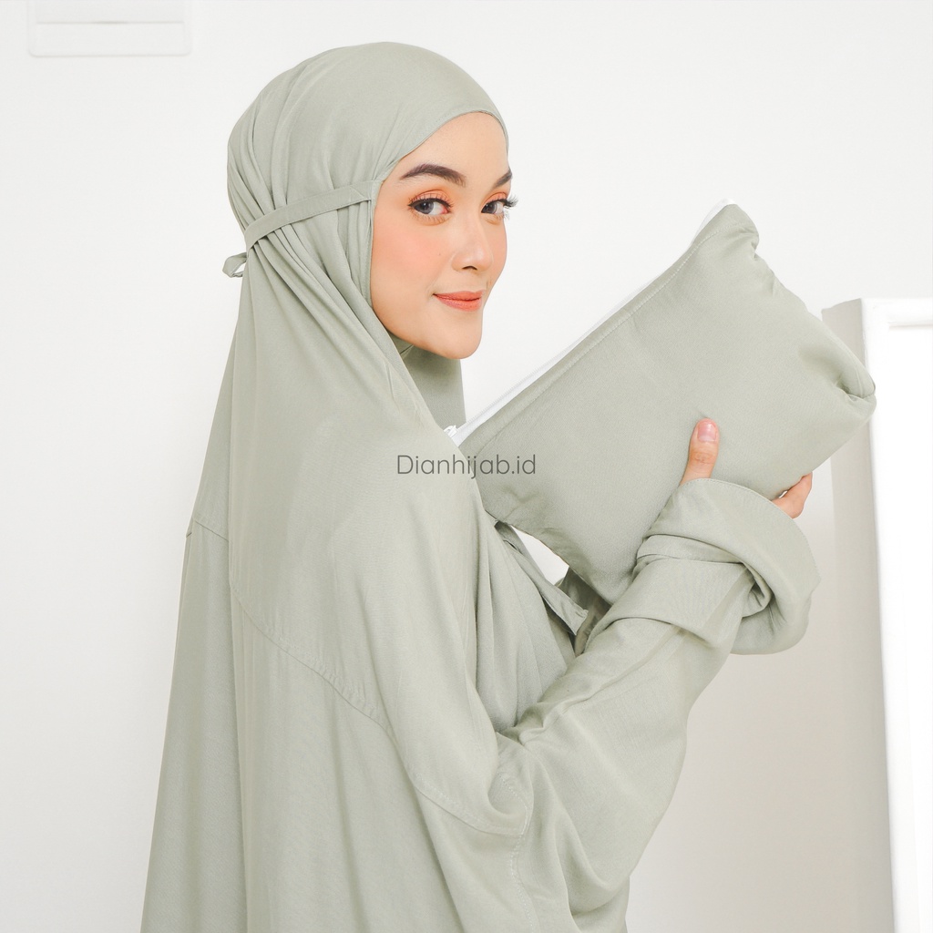 Mukena Dewasa Terusan Polos by Dianhijab.id - Bahan Rayon Viscose Premium Mukena Travel Dewasa Jumbo Adem Nyaman Dipakai - Bisa Cod