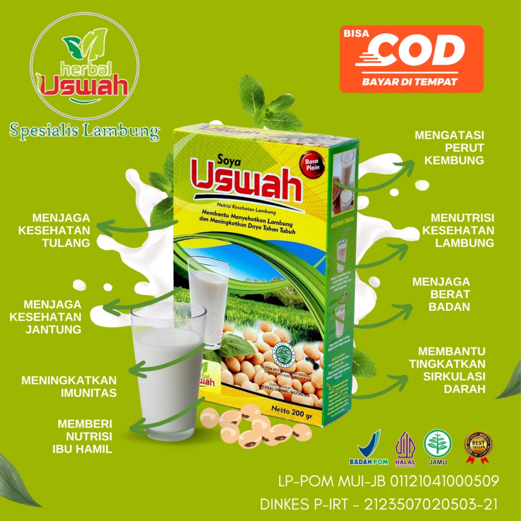 

SOYA USWAH exp 2027 - Obat Lambung Maag GERD Asam Lambung Naik - Herbal Uswah