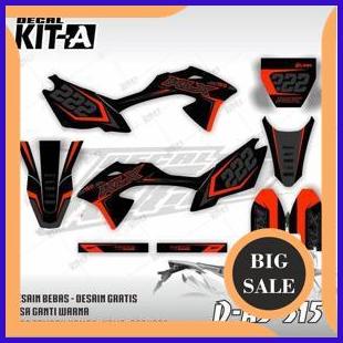 Decal KLX BF 150 L Full Body Custom Design motif simpel minimalis hitam oren 1M4R23 parts