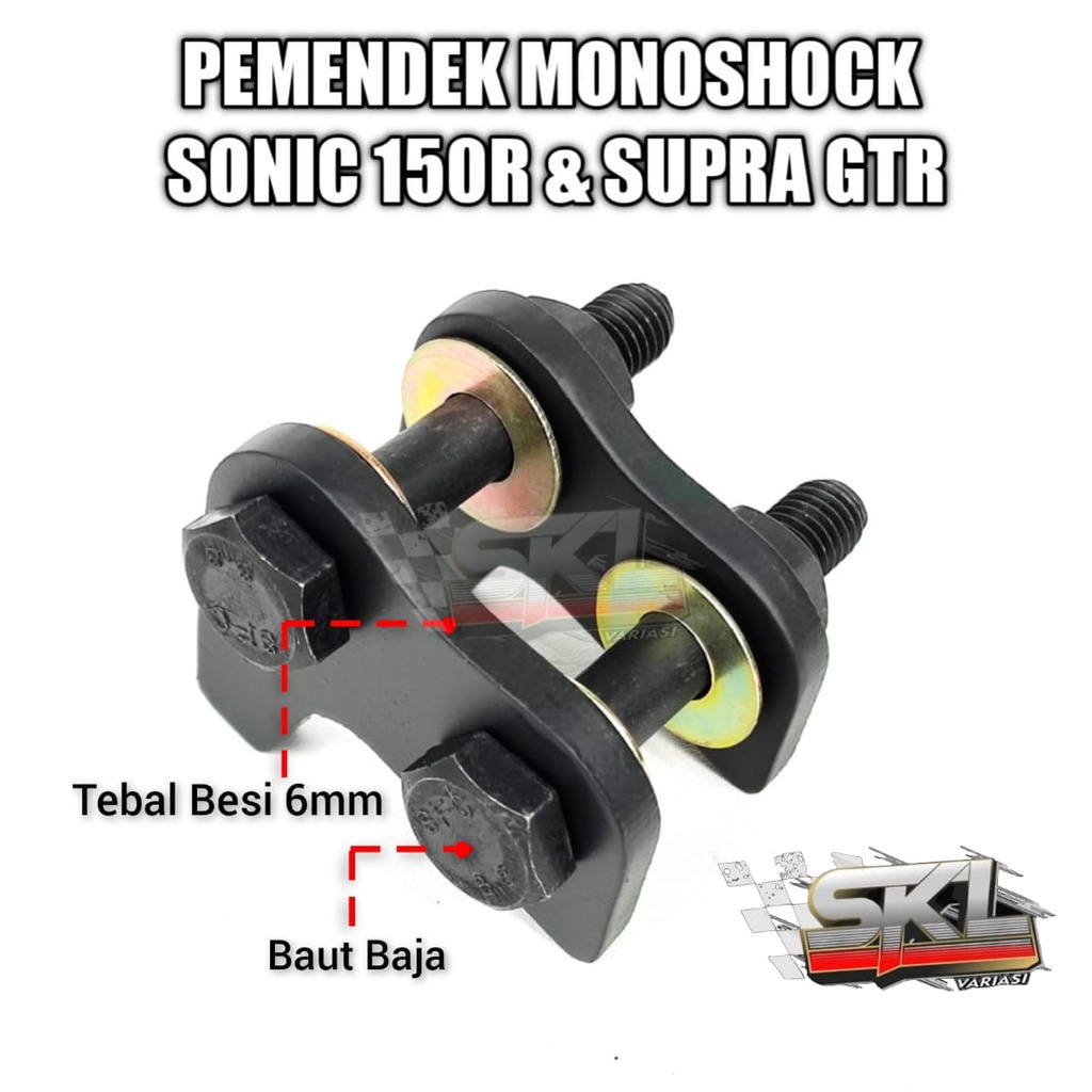 Penurun Shock Belakang Sonic Dan Gtr Tebal 6 mm Pemendek Monoshock Honda Sonic 150R Supra Gtr 150