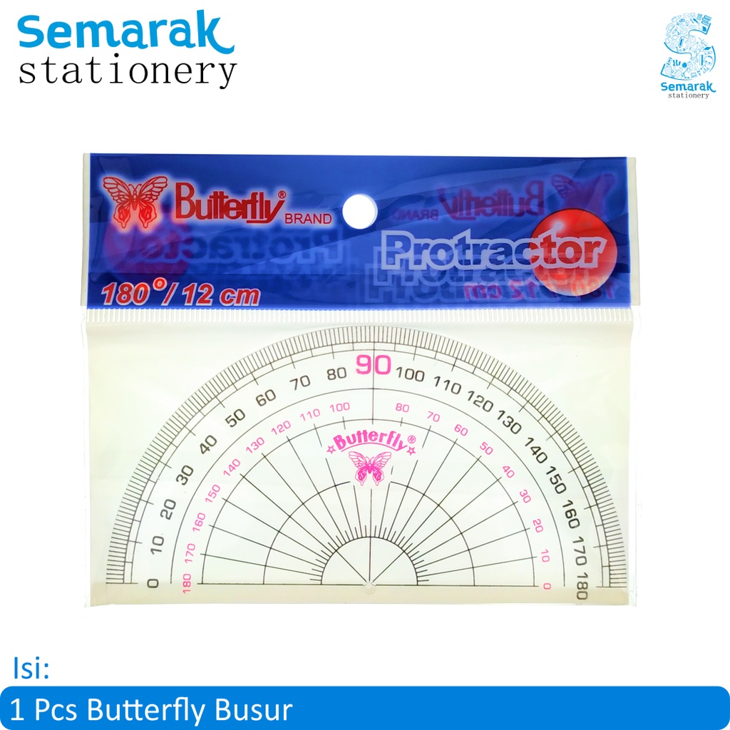 

Butterfly Protractor/Busur 12 CM X 180 °