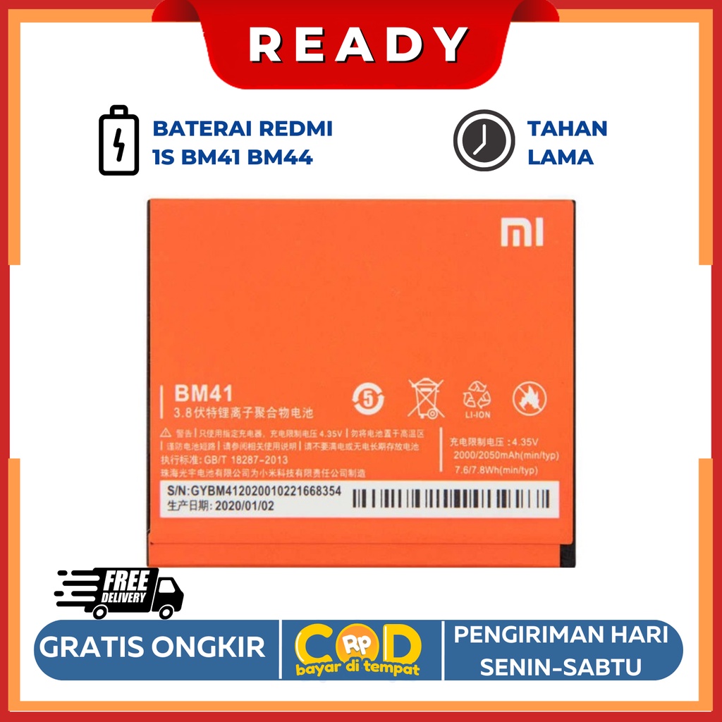 BATERAI REDMI 1S BM41 BM44 ORIGINAL