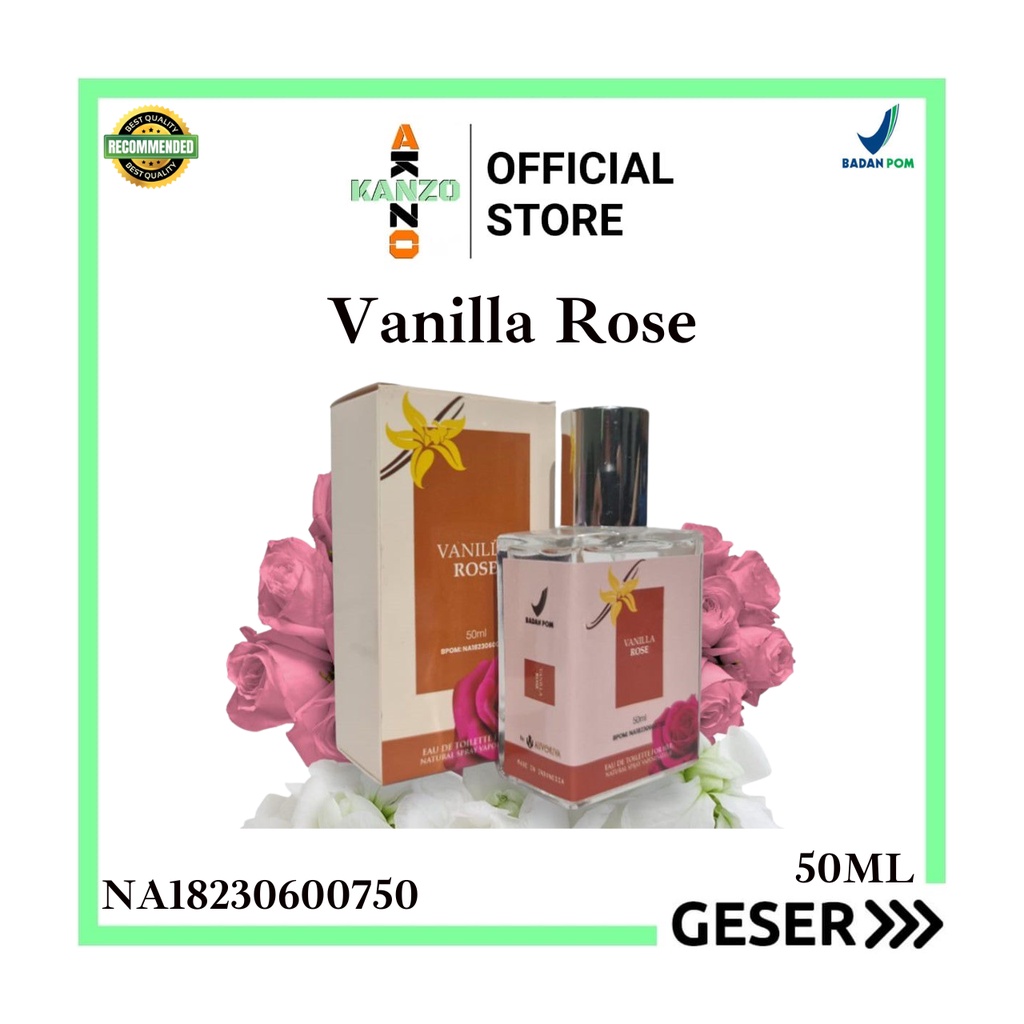 Kanzo - [BPOM] Parfum Vanilla Rose 50ml Premium / Parfum Vanilla Rose 50ml Best Seller / Parfum Wanita Wangi Tahan Lama