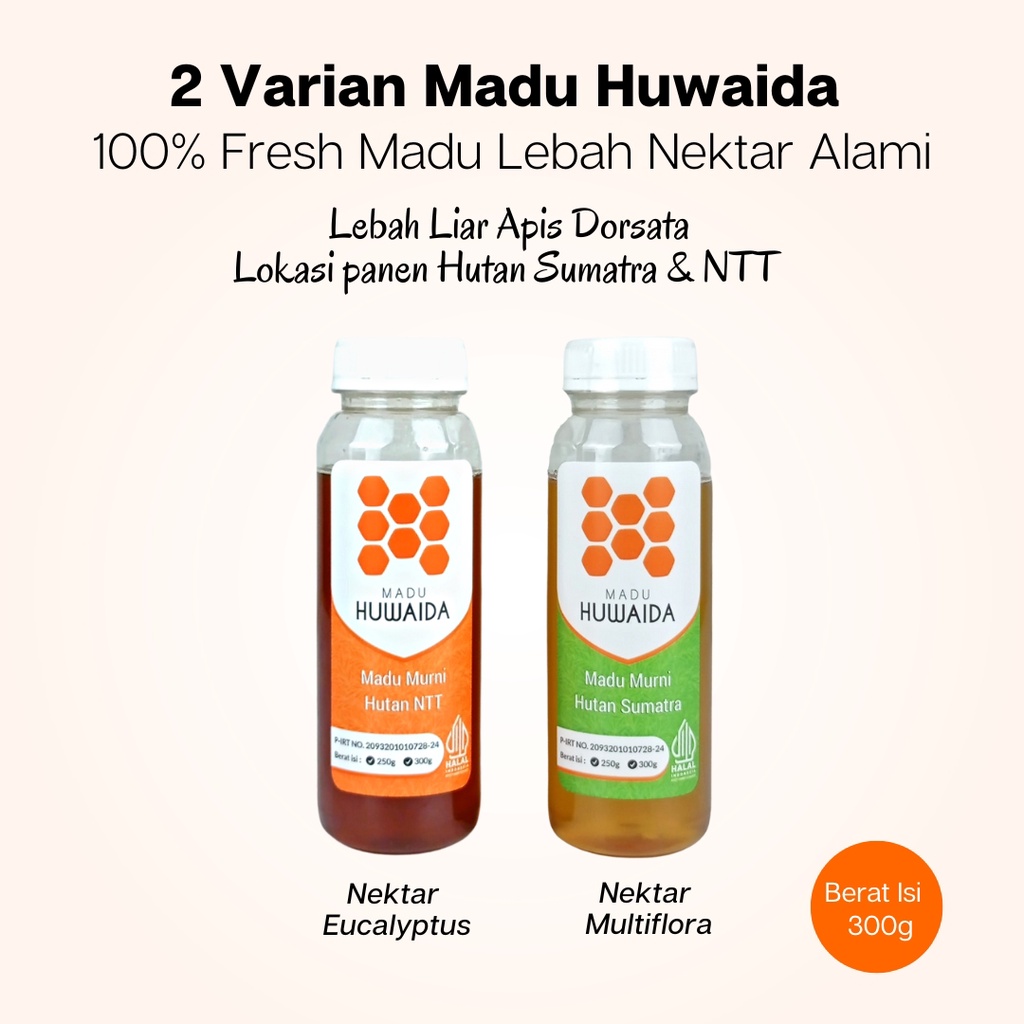

Madu Huwaida Madu Hutan Murni Lebah Liar RAW HONEY (bersanad jelas) 300g
