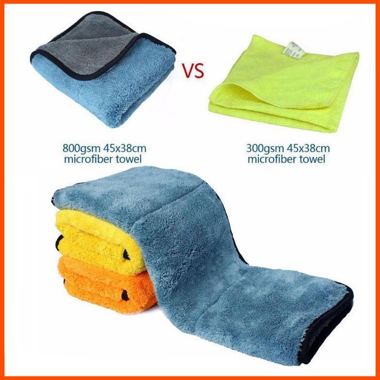 KAIN LAP MICROFIBER TEBAL 800GSM 45CM X 38CM HANDUK MICRO FIBER LEMBUT TEBAL MOBIL MOTOR MENYERAP AI