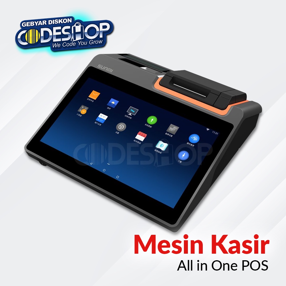 Sunmi D2 Mini Mesin Kasir All in One POS Android Dual Display WiFi Bluetooth NFC