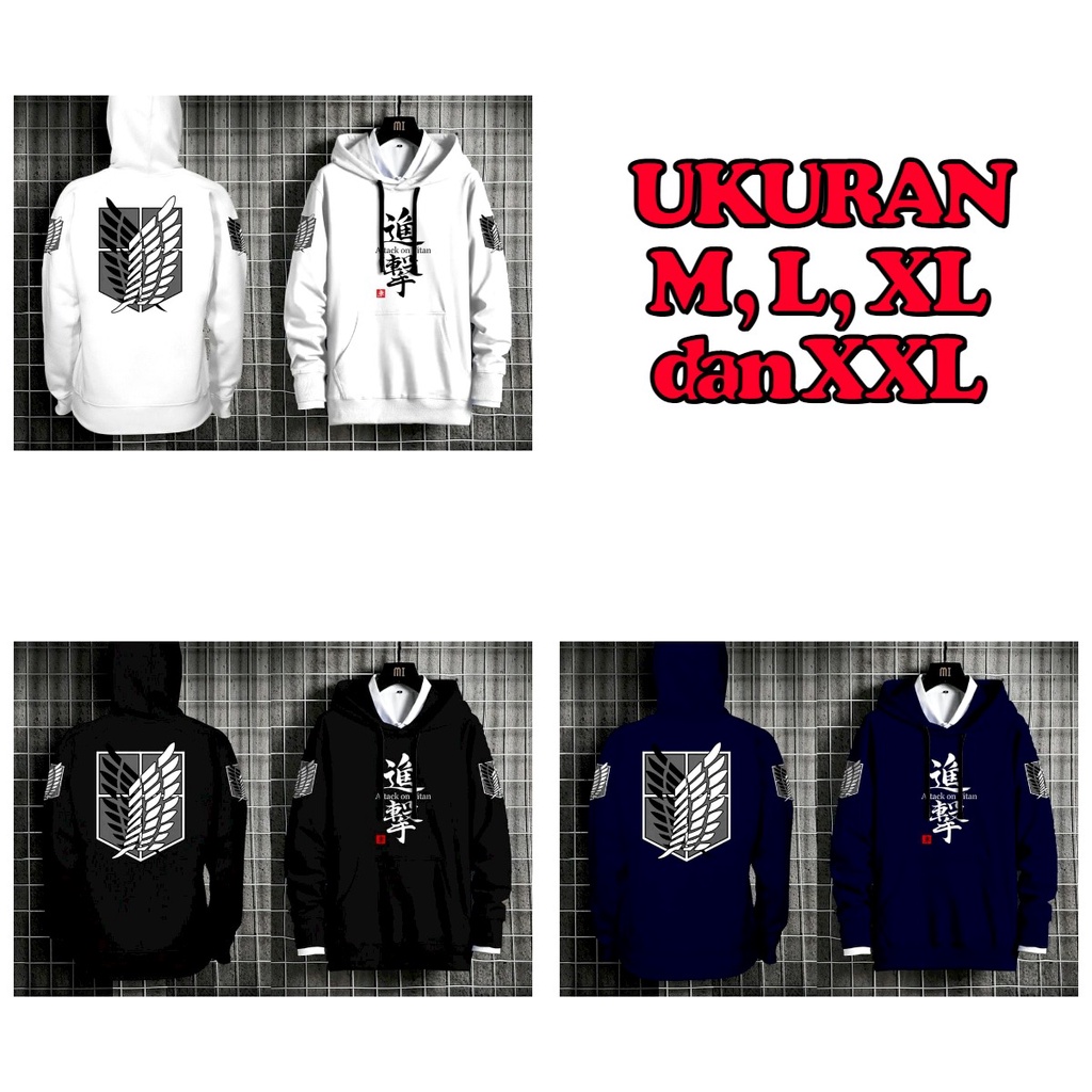 MUKZHOP - SWEATER HOODIE ATTACK ON TITAN / hoodie / sweater / fashion cowok / terbaru / terlaris