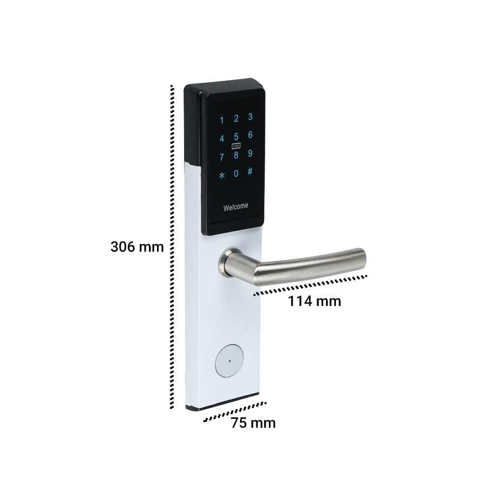 Smart Door Lock Bluetooth Password with Key Card Right Hand - JCBL600 - Silver