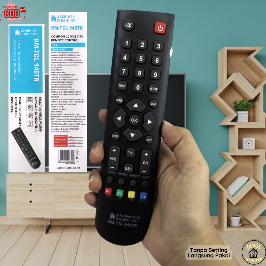 Remot Remote TV TCL Multi LCD LED RM- 940 Analog Universal tanpa setting