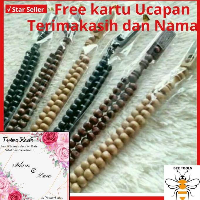 Sopenir Tasbih Kayu souvenir pernikahan/ supenir pernikahan 100 pcs