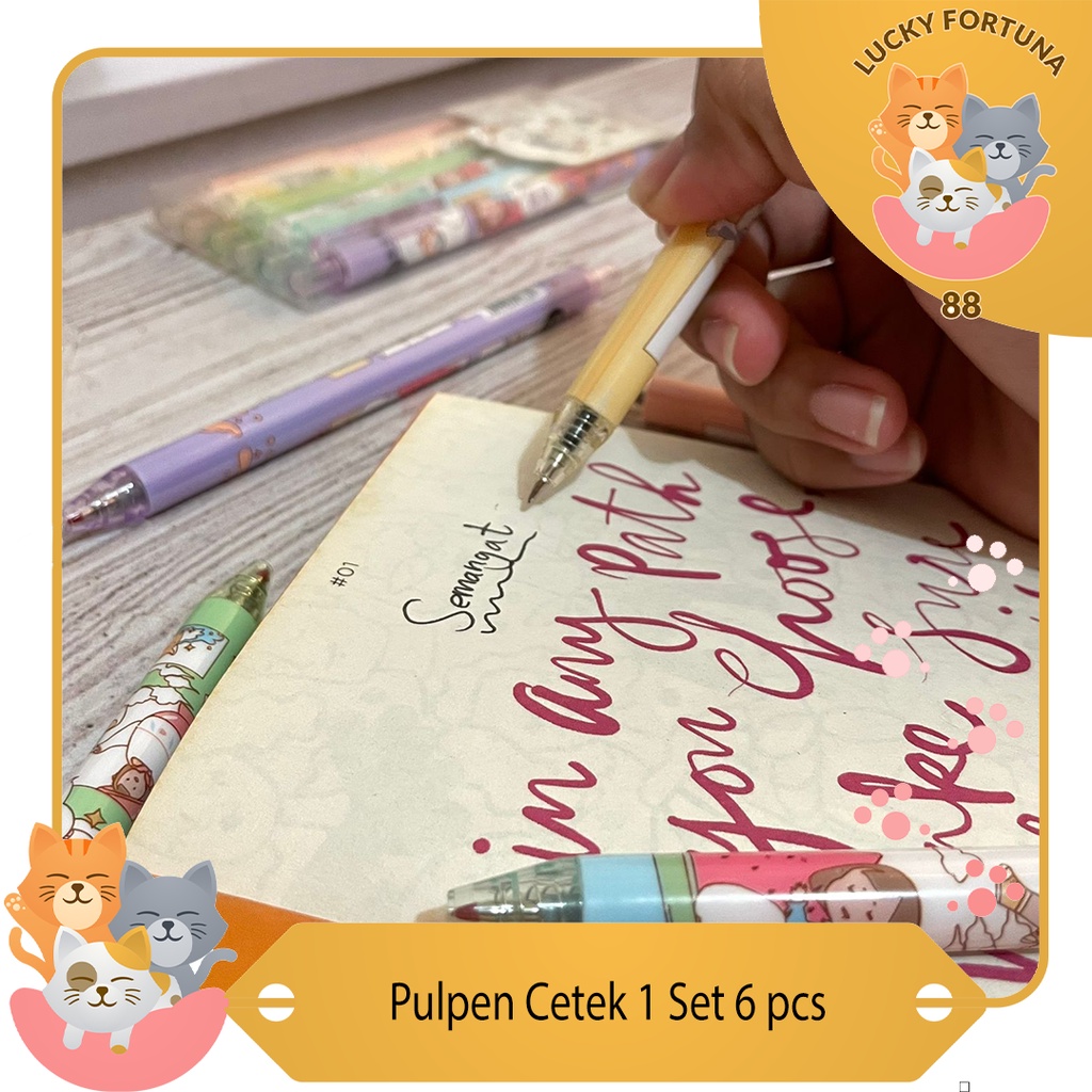 

[LuckyFortuna88] Pulpen Cetek 1 set 6 Pcs gambar wanita pulpen warna hitam pen warna hitam pulpen tinta warna hitam pulpen gambar lucu pen gambar lucu