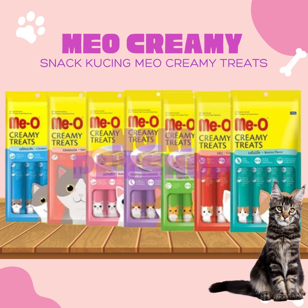 [BISA COD] ME-O CREAMY TREATS LIQUID ISI 4 SACHET MEO CREAMY TREATS SNACK KUCING ALL VARIAN