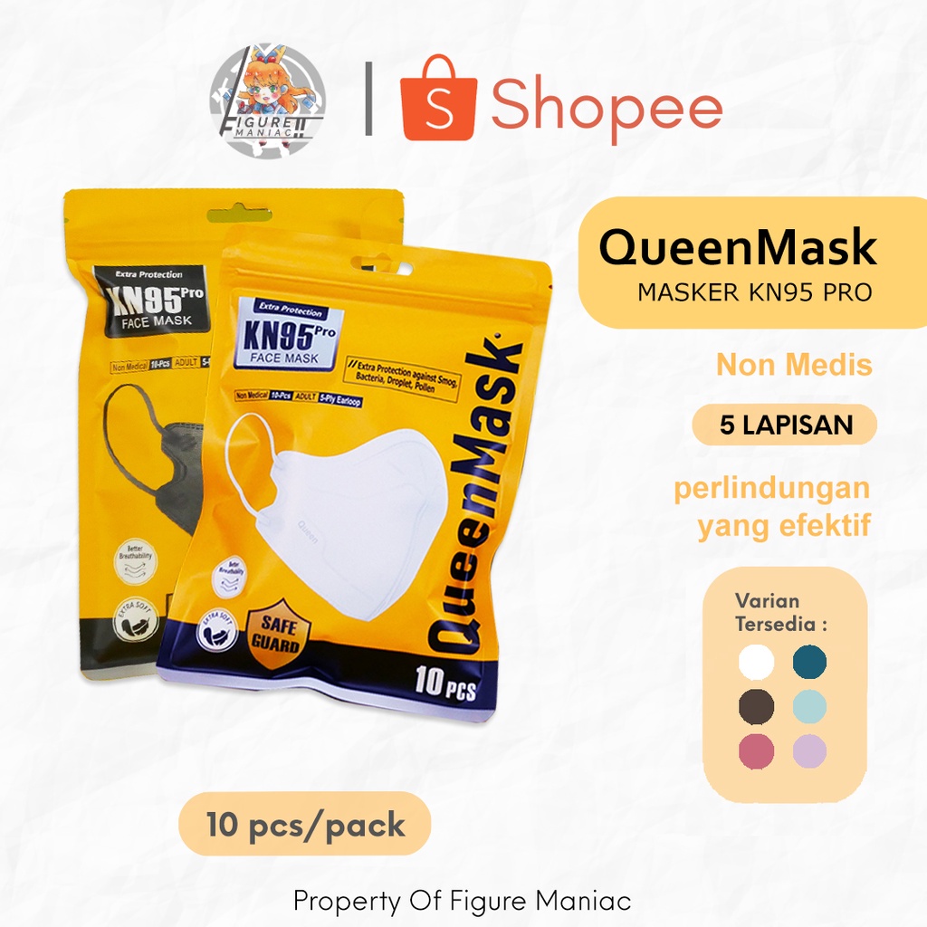 Figure Maniac - Masker KNPro QueenMask 5 Ply Original isi 10 Pcs KN95pro